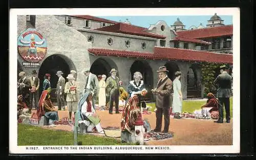 AK Albuquerque, Entrance to the Indian Building, Eingang zum indianischen Gebäude