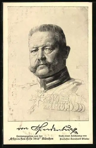 AK Porträt von Paul von Hindenburg