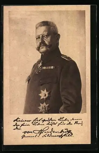 AK Paul von Hindenburg mit Orden