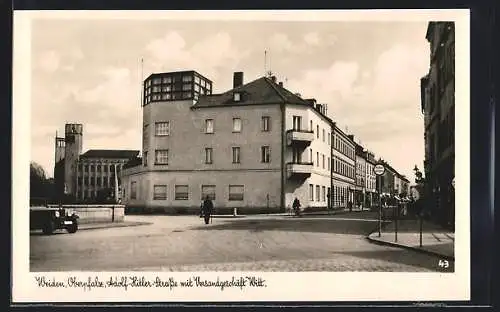 AK Weiden / Oberpfalz, Strasse mit Versandgeschäft Witt