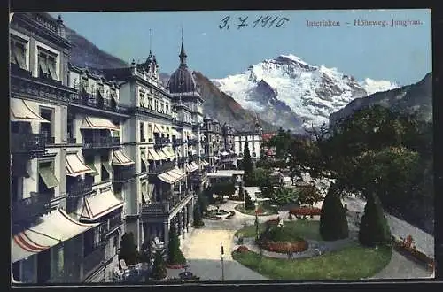 AK Interlaken, Höheweg mit Blick zur Jungfrau