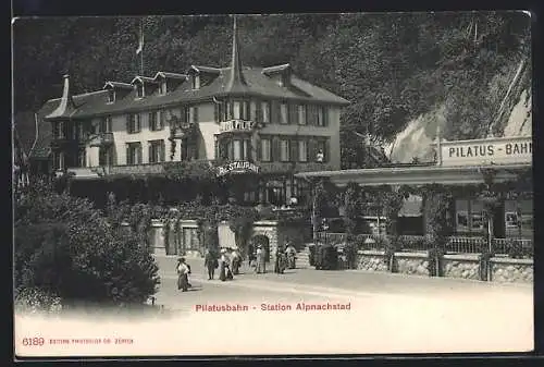 AK Alpnachstad, Hotel-Pension Pilatus an Pilatusbahn-Station