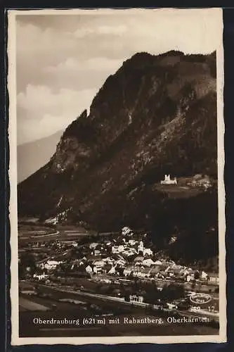 AK Oberdrauburg /Oberkärnten, Ortsansicht mit dem Rabantberg