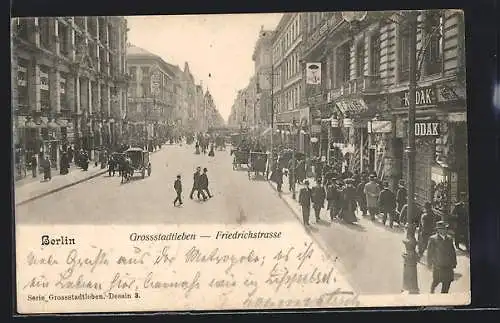 AK Berlin, Grossstadtleben in der Friedrichstrasse