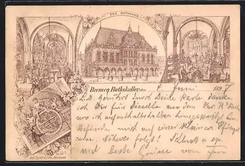 Lithographie Bremen, Rathskeller im Rathaus