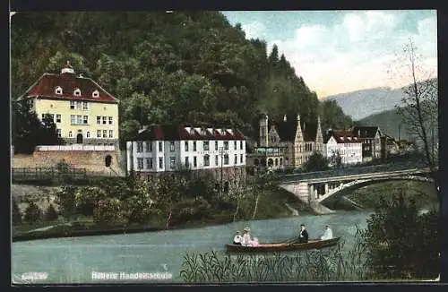 AK Calw, Höhere Handelsschule mit Brücke und Gondel