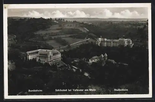 AK Schönstatt bei Vallendar am Rhein, Bundes- und Studienheim, Luftbild