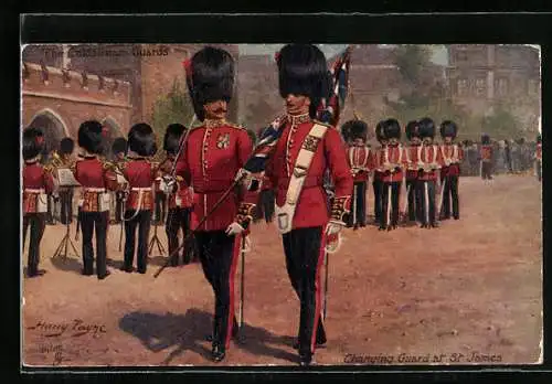 Künstler-AK Harry Payne: changing Guard at St. James