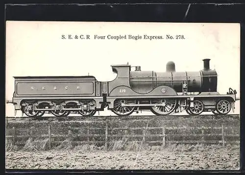 AK S.E. & C.R. Four Coupled Bogie Express No. 273, englische Eisenbahn