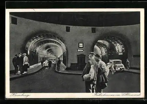 AK Hamburg, Fahrstrassen im Elbtunnel, Collage