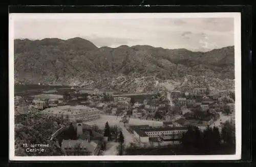 AK Cetinje, Ortsansicht aus der Vogelschau