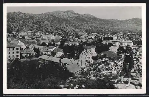 AK Cetinje, Ortsansicht aus der Vogelschau