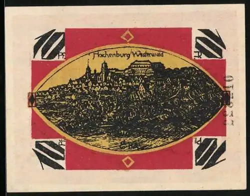 Notgeld Hachenburg 1921, 10 Pfennig, Ortsansicht