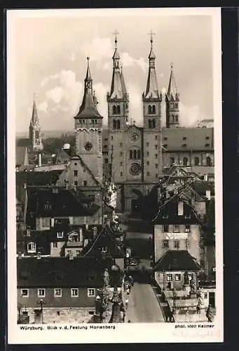 AK Würzburg, Blick von der Festung Marienberg