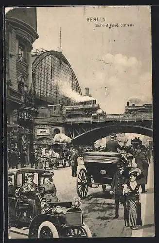 AK Berlin, Verkehr und Lok am Bahnhof Friedrichstrasse