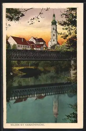 AK Wildon, Flusspartie mit Kainachbrücke