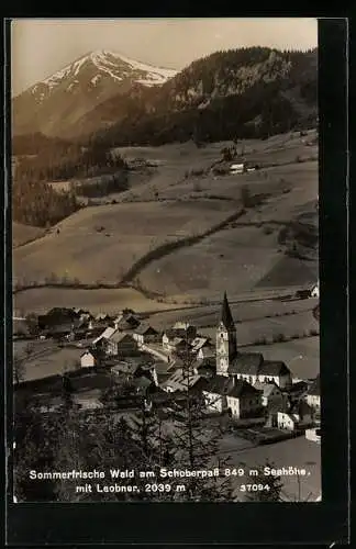 AK Wald am Schoberpass, Ortsansicht mit Kirche und Leobner