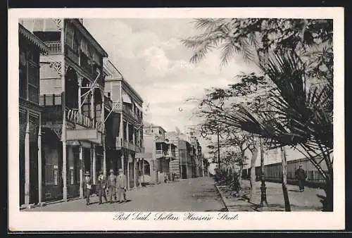 AK Port Said, Sultan Hussein street mit Passanten