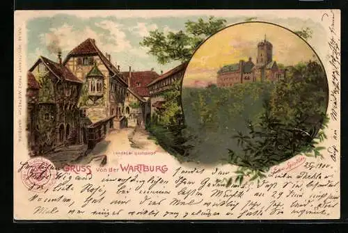 Künstler-AK Erwin Spindler: Eisenach, Wartburg, Innerer Burghof