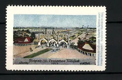 Reklamemarke Leipzig, 12. Deutsches Turnfest 1913, Festplatz