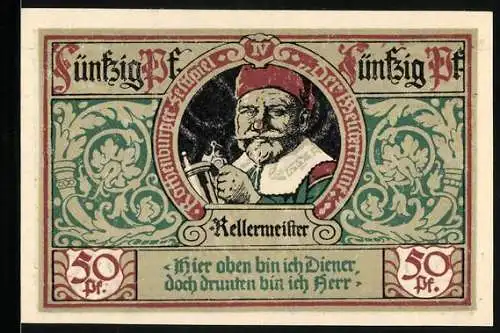 Notgeld Rothenburg ob der Tauber 1921, 50 Pfennig, Der Kellermeister