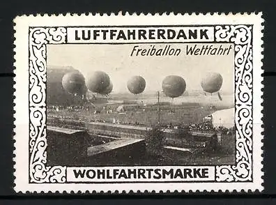 Reklamemarke Freiballon Wettfahrt, Wohlfahrtsmarke Luftfahrerdank