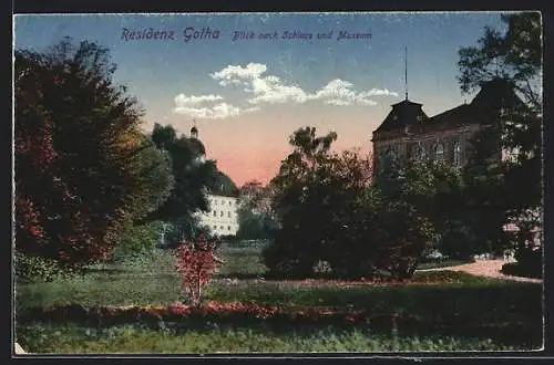 AK Gotha, Blick auf Schloss und Museum