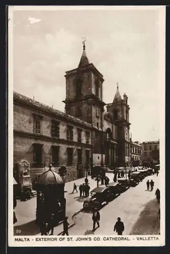 AK Valletta, Exterior of St. John`s Co. Cathedral, Gebäudeansicht