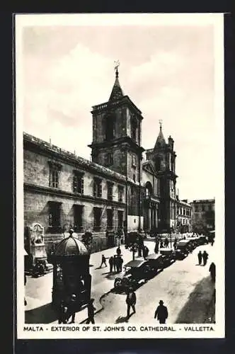 AK Valletta, Exterior of St. John`s Co. Cathedral, Gebäudeansicht