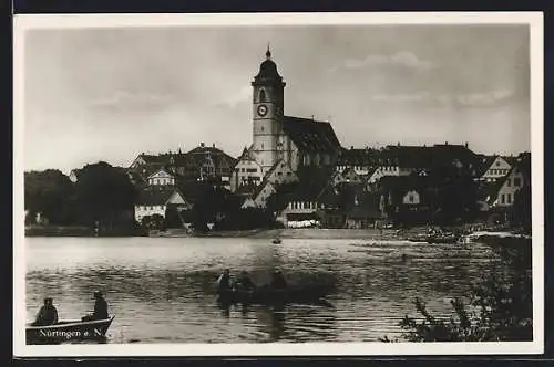 AK Nürtingen a. N., Flussblick zum Ort