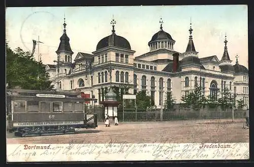 AK Dortmund, Strassenbahn vor dem Fredenbaum