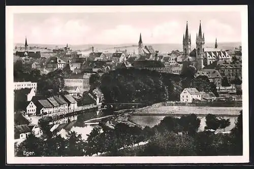 AK Eger, Teilansicht mit Kirche