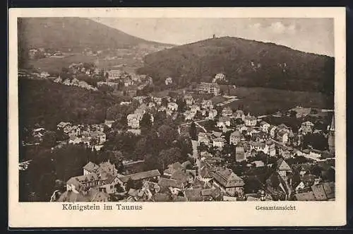 AK Königstein im Taunus, Gesamtansicht aus der Vogelschau