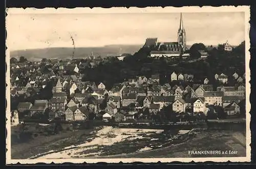 AK Frankenberg a. d. Eder, Teilansicht mit Kirche