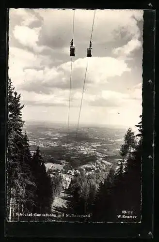 AK St. Redegund, Schöckel-Gondelbahn mit Blick ins Tal