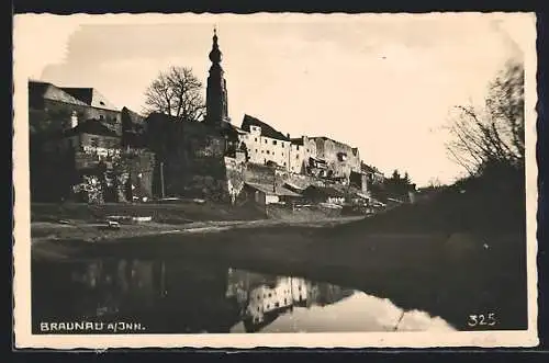 AK Braunau a. Inn, Teilansicht mit Kirche