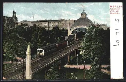 AK Berlin-Schöneberg, Nollendorfplatz m. Hochbahn