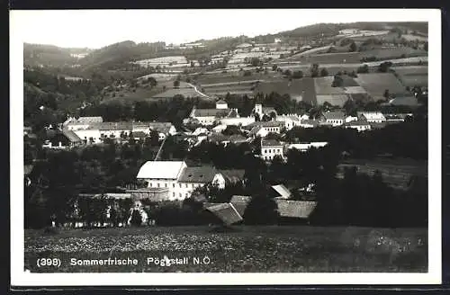 AK Pöggstall /N. Ö., Ortsansicht mit Blick auf Felder