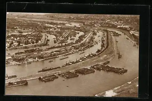 AK Duisburg-Ruhrort, Hafen aus der Vogelschau