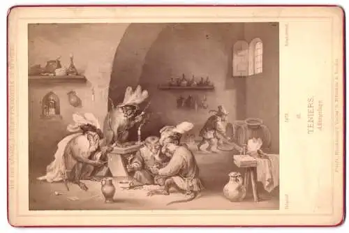 Fotografie Friedr. Bruckmann, München, Gemälde: Affengelage, nach Teniers