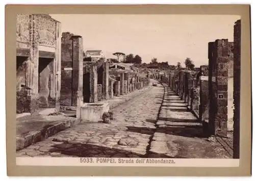 Fotografie Giacomo Brogi, Florence-Naples, Ansicht Pompei - Pompeji, Strada dell' Abbondanza
