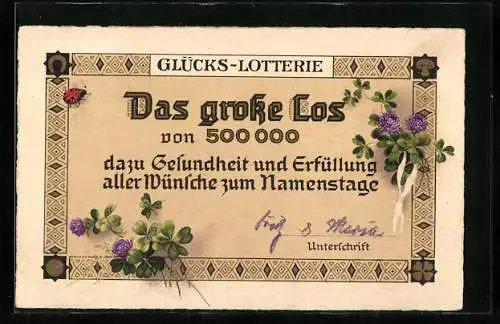 AK Das grosse Loss, Glücks-Lotterie