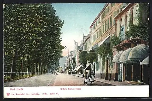 AK Bad Ems, Blick in die Untere Römerstrasse