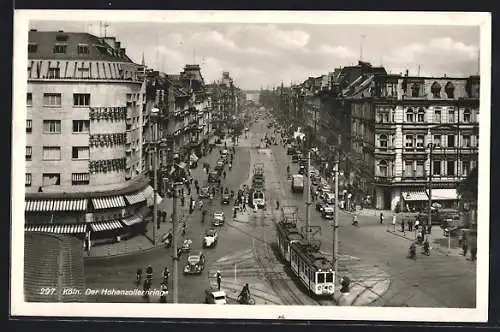 AK Köln, Hohenzollernring mit Strassenbahn