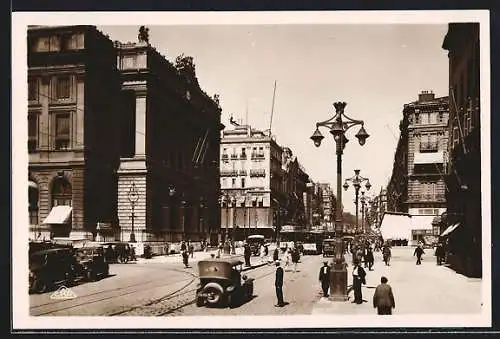 AK Marseille, La Canebière, tram, Strassenbahn