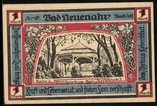 Notgeld Bad Neuenahr 1922, 1 Mark, Willibrordus-Sprudel