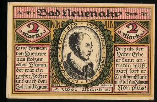 Notgeld Bad Neuenahr 1922, 2 Markt, Hermann Graf zu Neuenare 1514-1579