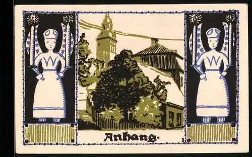 Notgeld Schneeberg 1921, 50 Pfennig, Anhang und Wappen