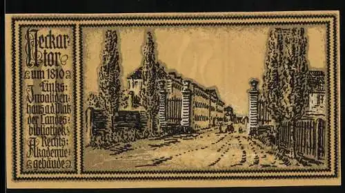 Notgeld Stuttgart 1922, 50 Pfennig, Neckar-Tor