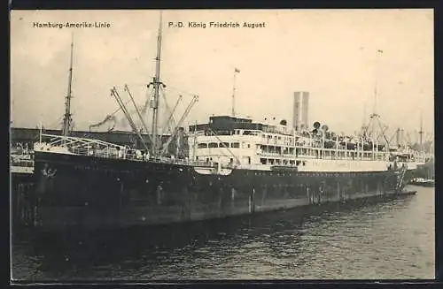 AK Passagier-Dampfer König Friedrich August liegt im Hafen an